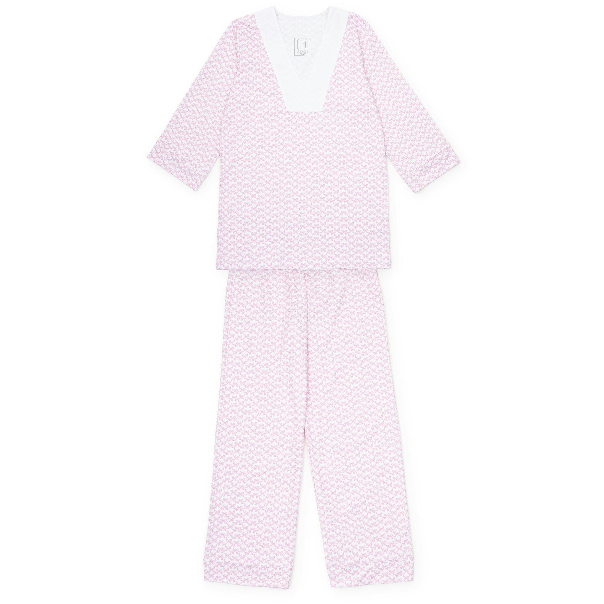 Julia Women's Pajama Pant Set Pretty Pink Bows