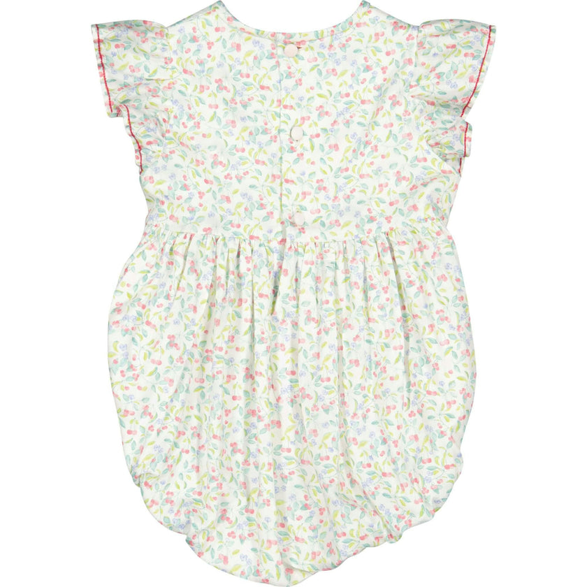 Alizée Cherry Smocked Bubble Romper