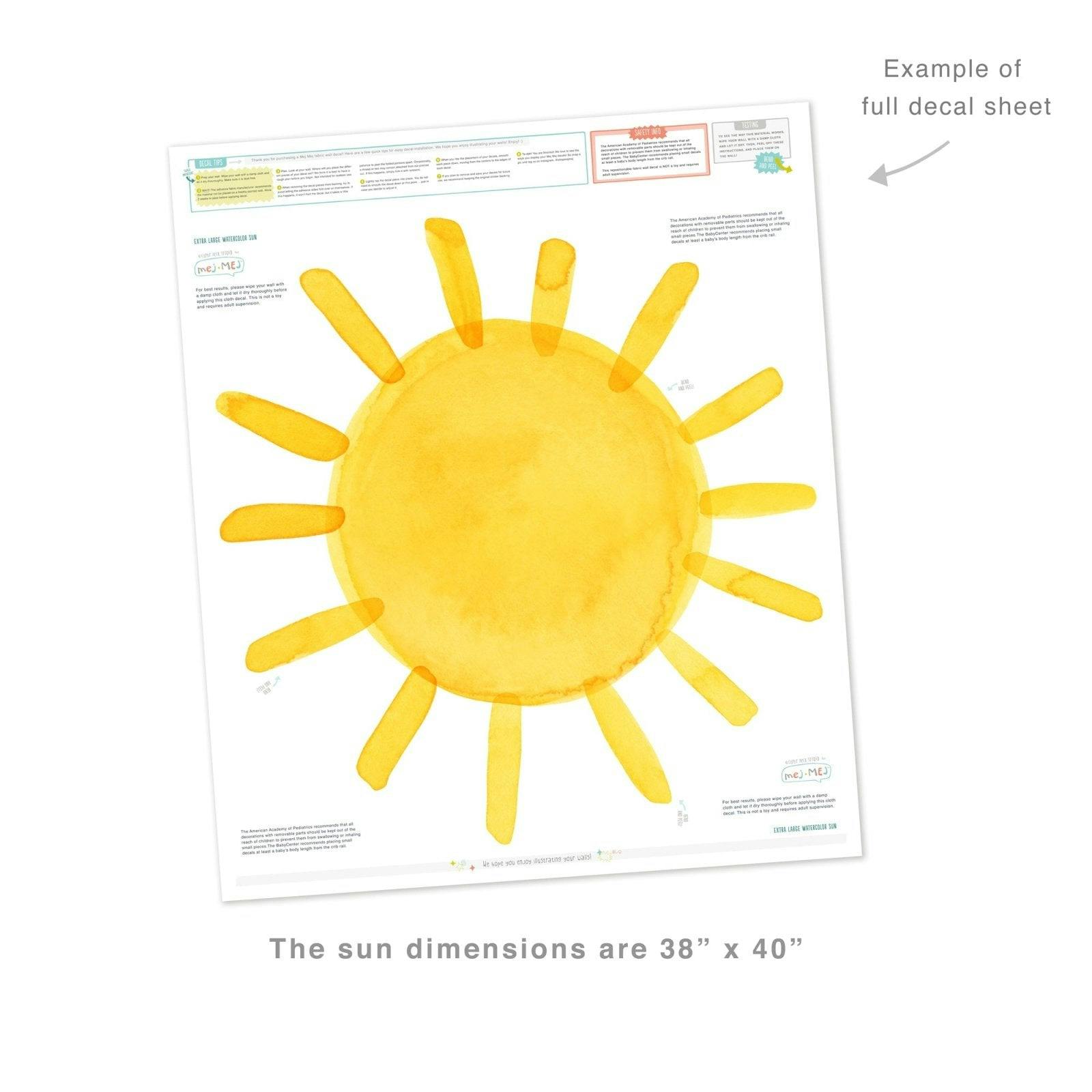 Watercolor Sun • Extra Large • Peel-and-Stick Wall Decals