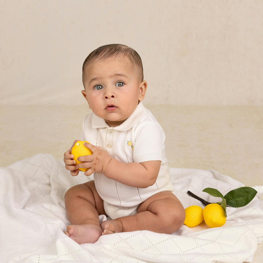 Boys Lemon Knit Romper