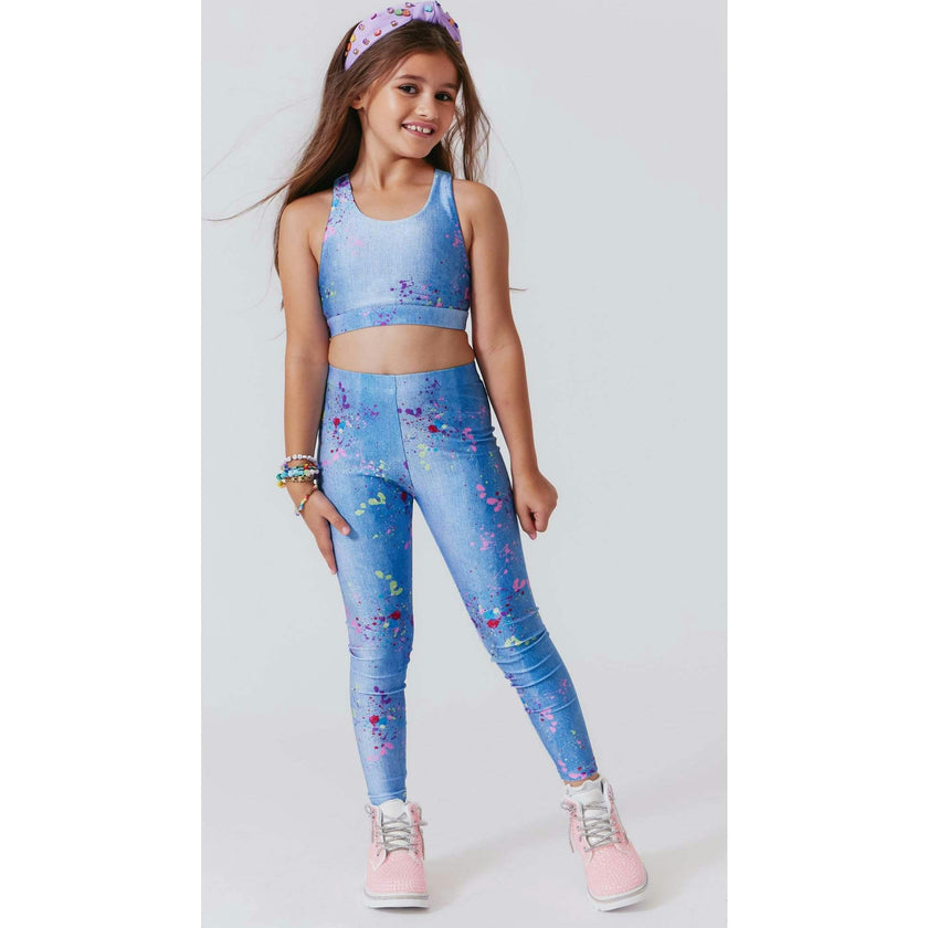 Girls Hi-Shine Scoop Neck Racer Back Sports Bra