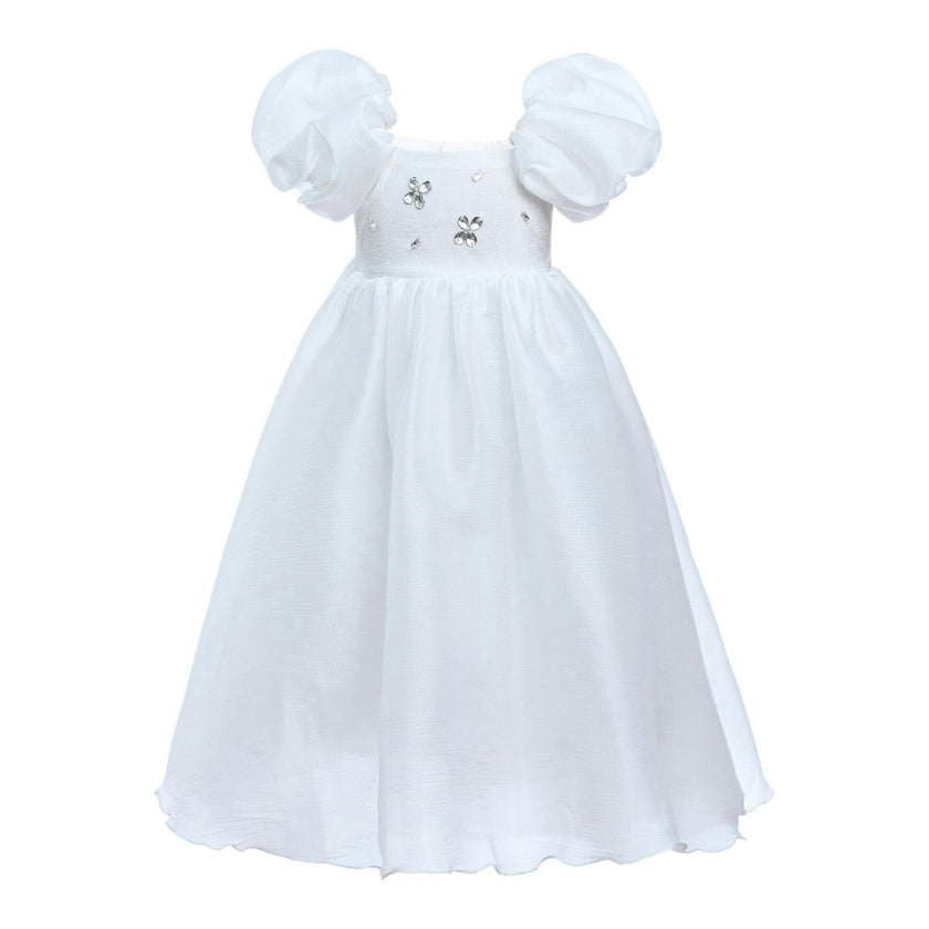 White Janelle Applique Teacup Gown