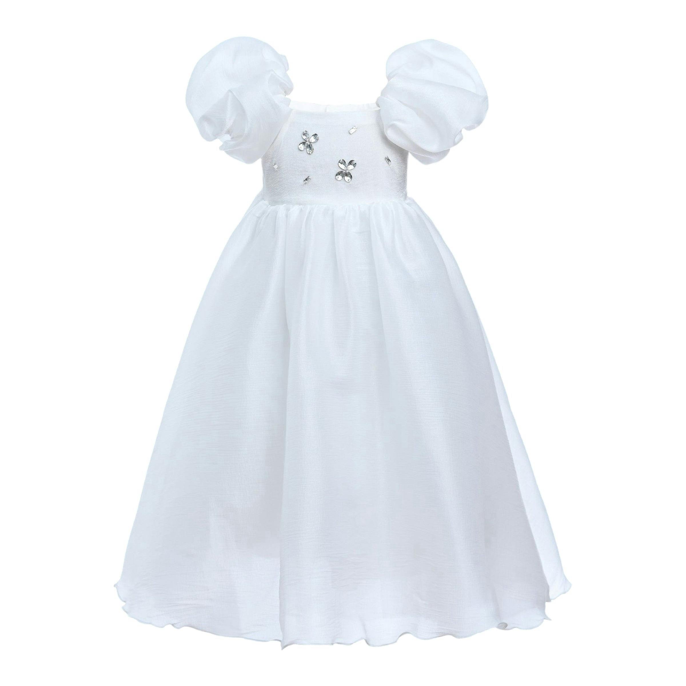 White Janelle Applique Teacup Gown