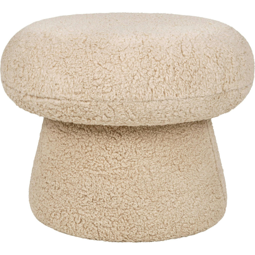 Mushroom Pouf in Chai Shearling