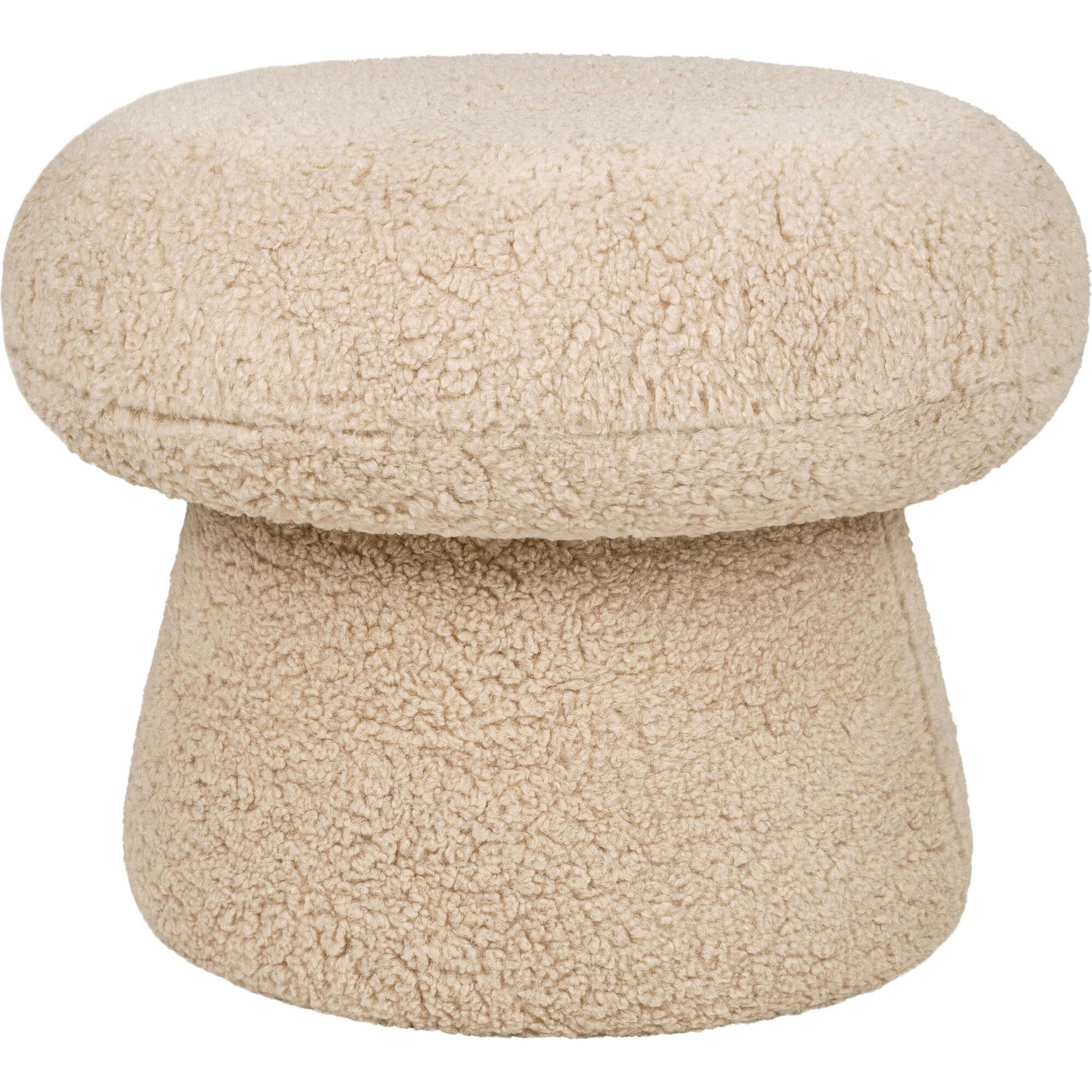 Mushroom Pouf in Chai Shearling