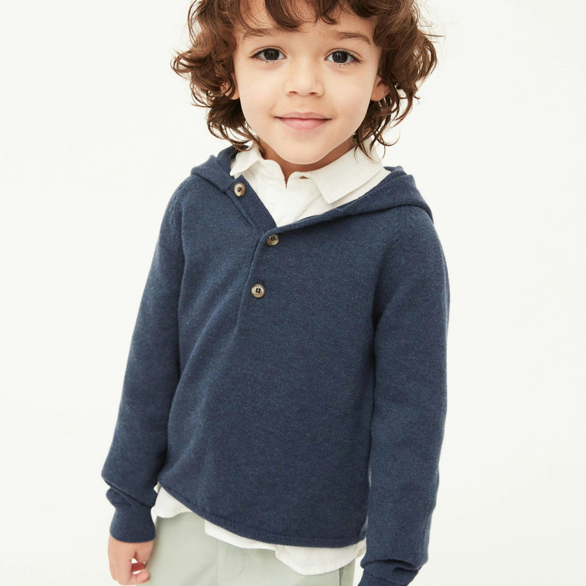 Dark Denim Cotton Hoodie
