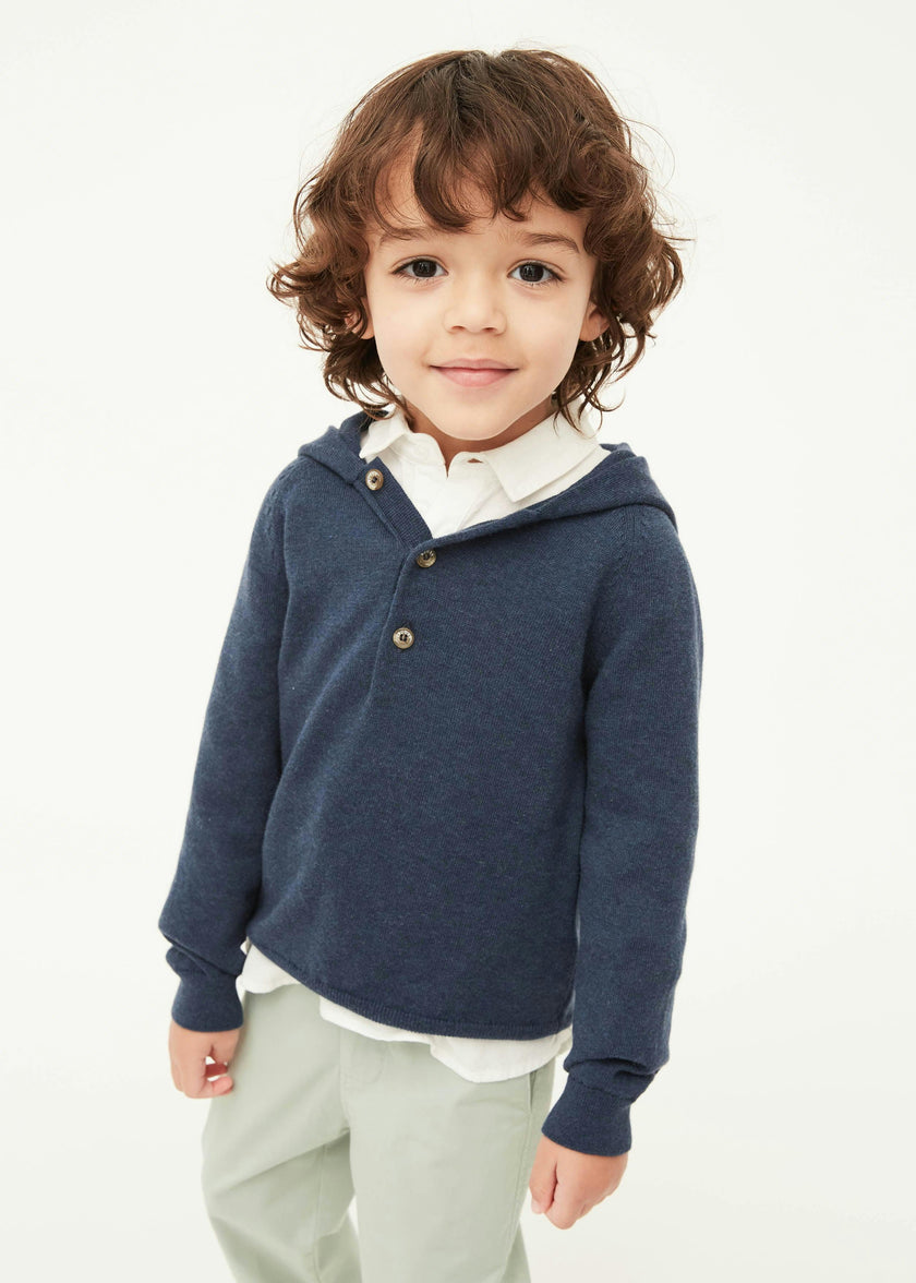 Dark Denim Cotton Hoodie