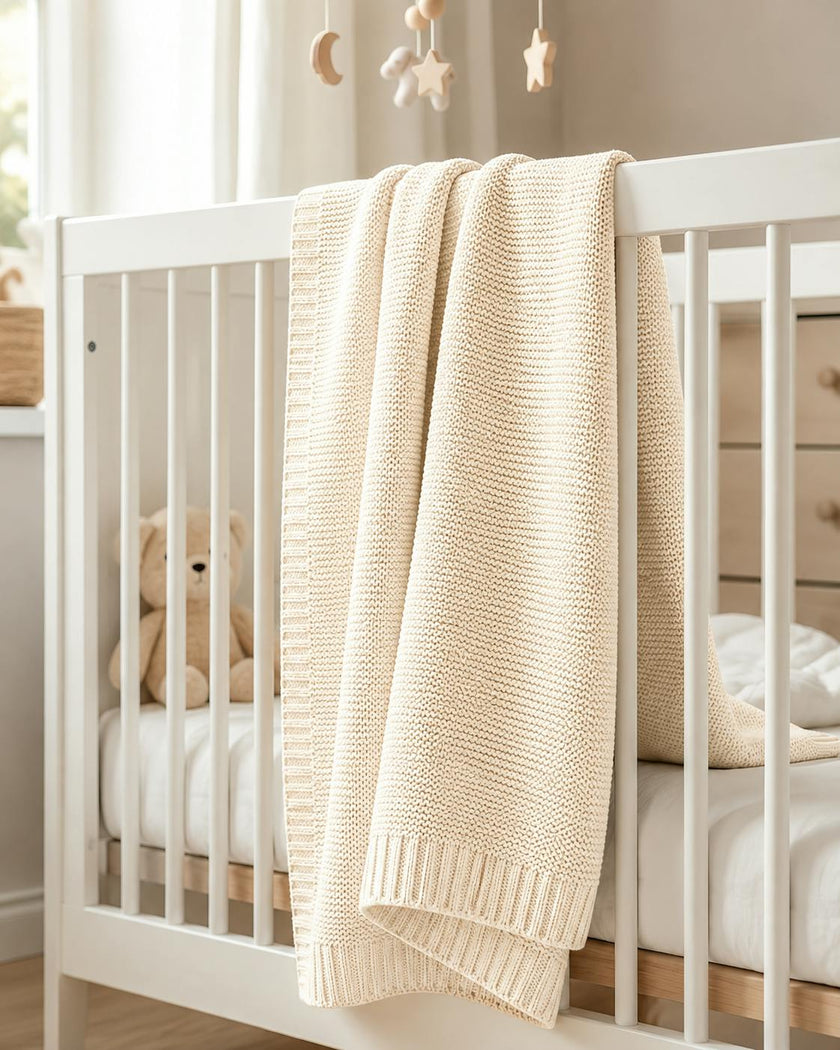 Soft Cotton Bubble-Knit Baby Stroller Blanket