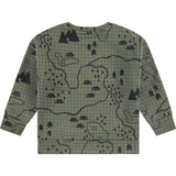 Campsite Map Print Crew Neck Pullover Sweatshirt