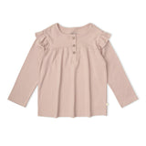Organic Ruffle Sleeve Top Set of 2 - Petal Whispers + Dusty Rose