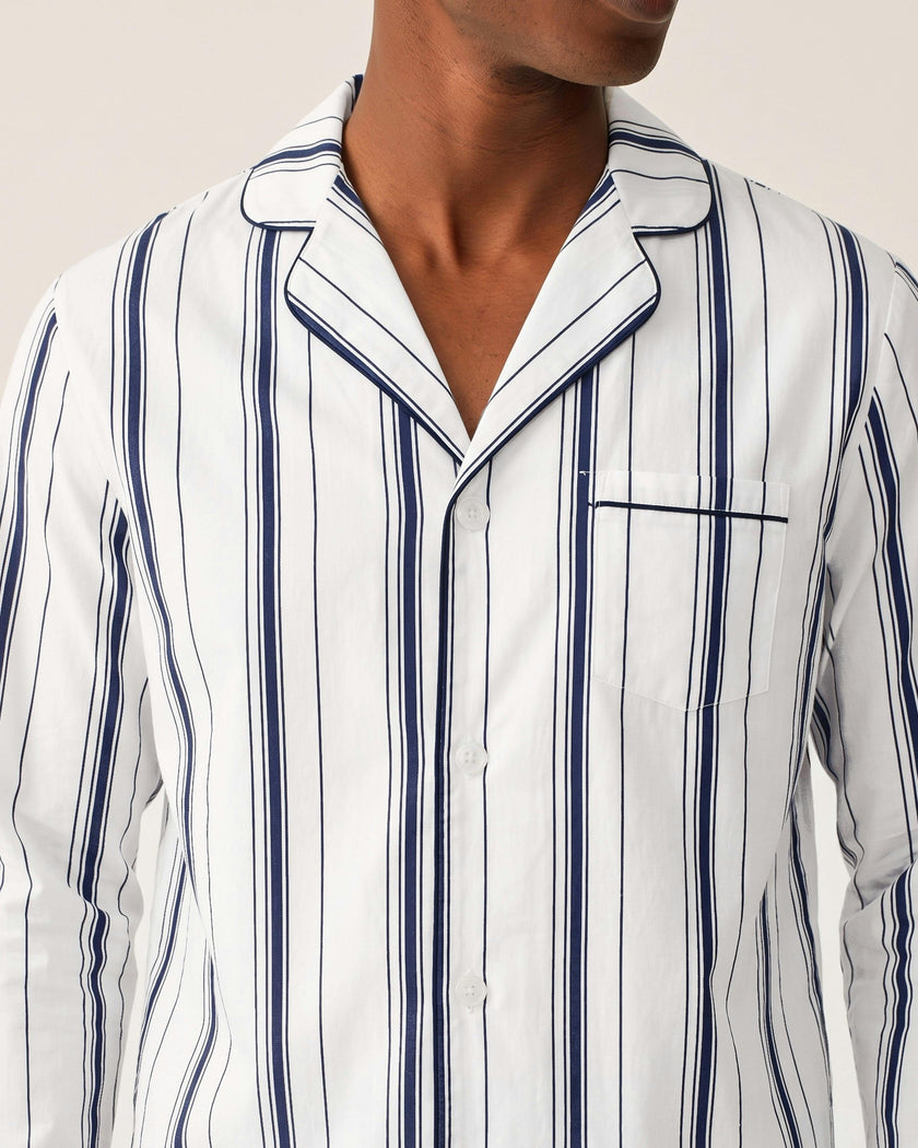 Men's Poplin Pajama Set in Parlor Stripe