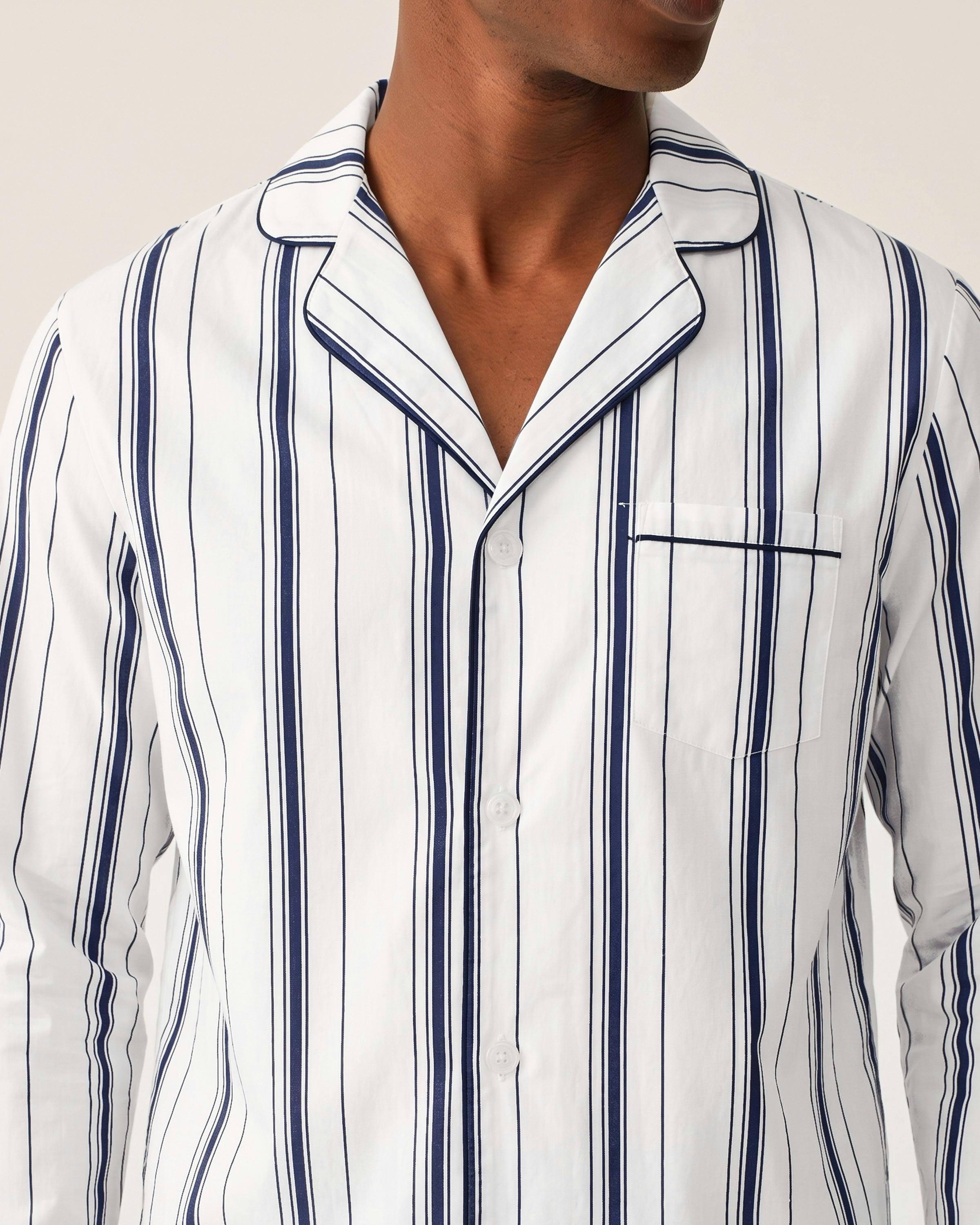 Men's Poplin Pajama Set in Parlor Stripe