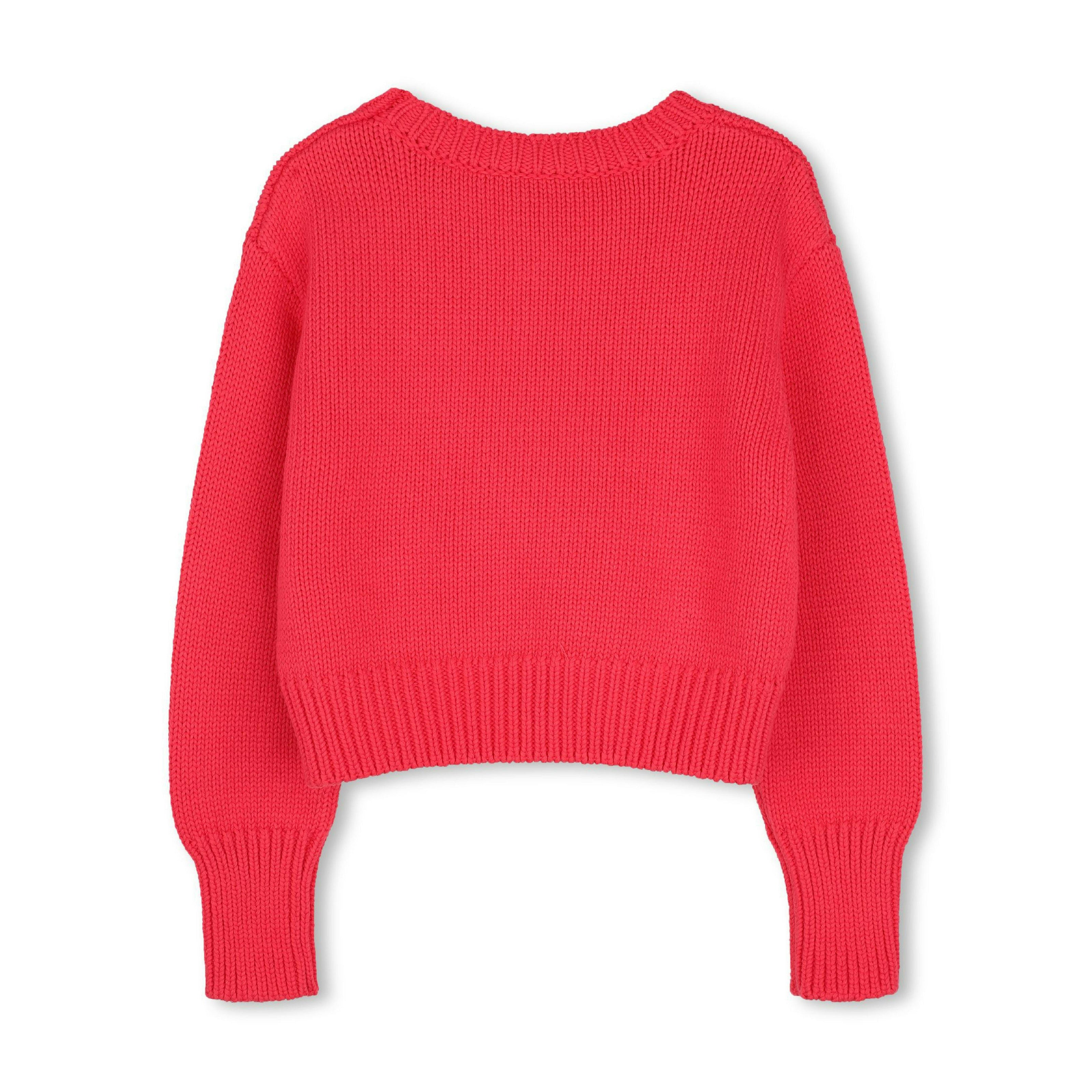 Red Rhinestone Knit Sweater