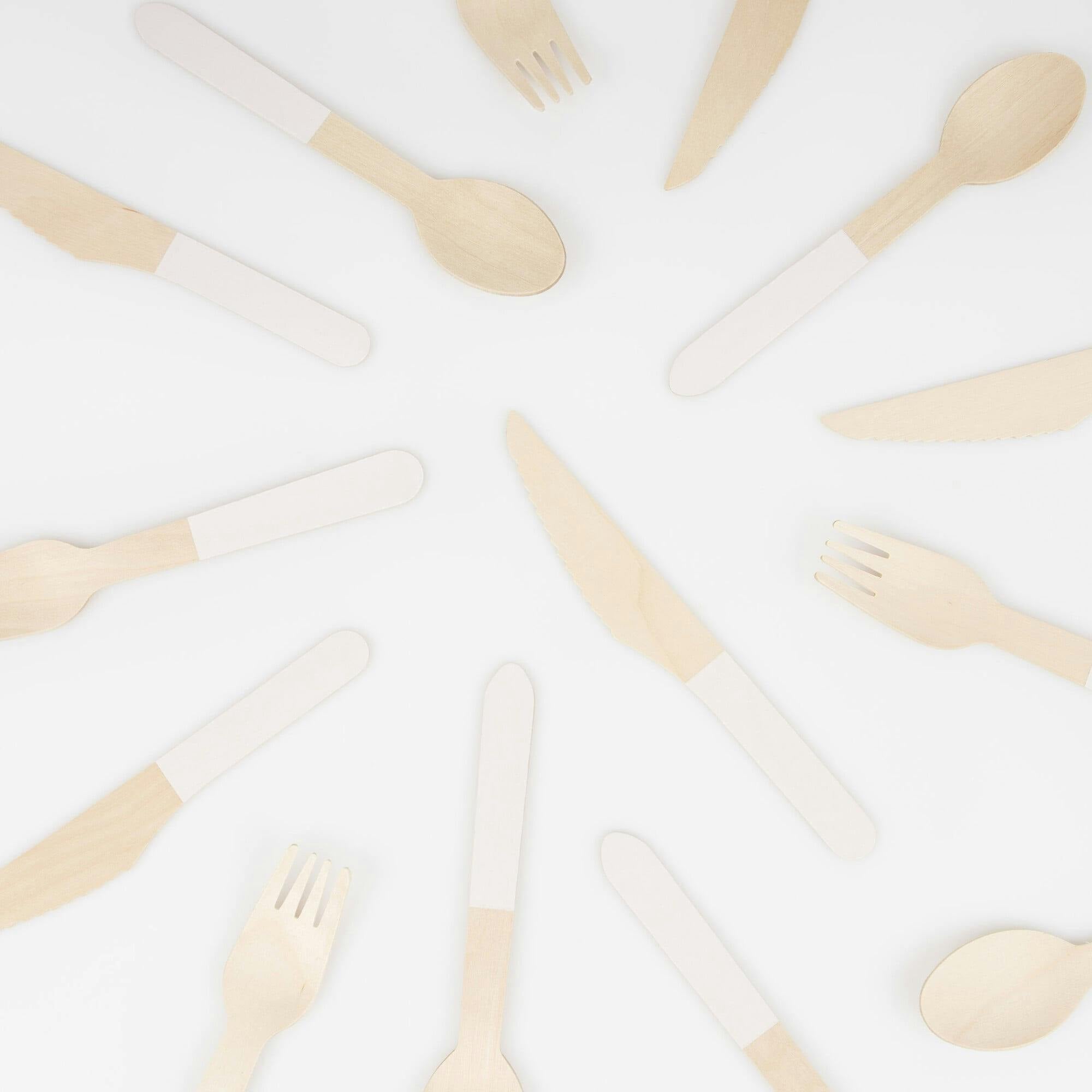 Ballet Slipper Pink Wooden Cutlery Set