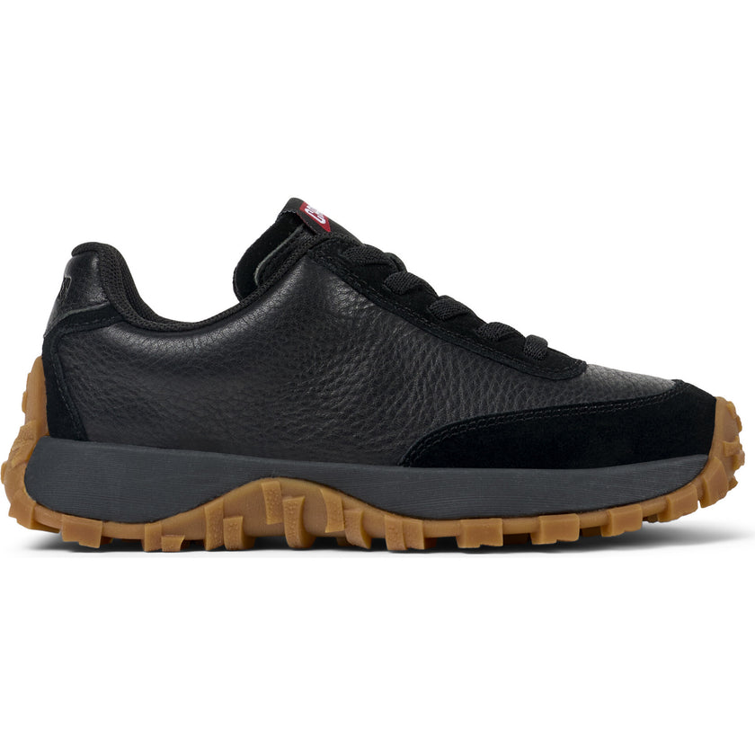 Kids Drift Trail Leather & Nubuck Vintage Sneakers, Black
