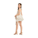 White Arneri Asymmetrical Sweetheart Dress