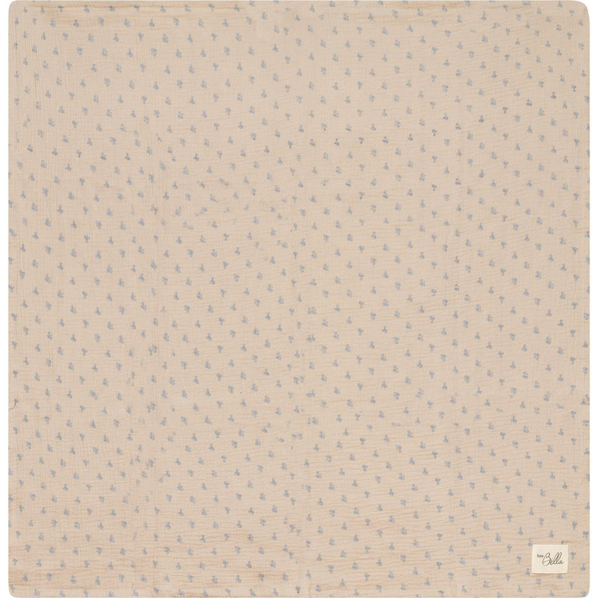 Raddish Print Swaddle Blue/Biscuit