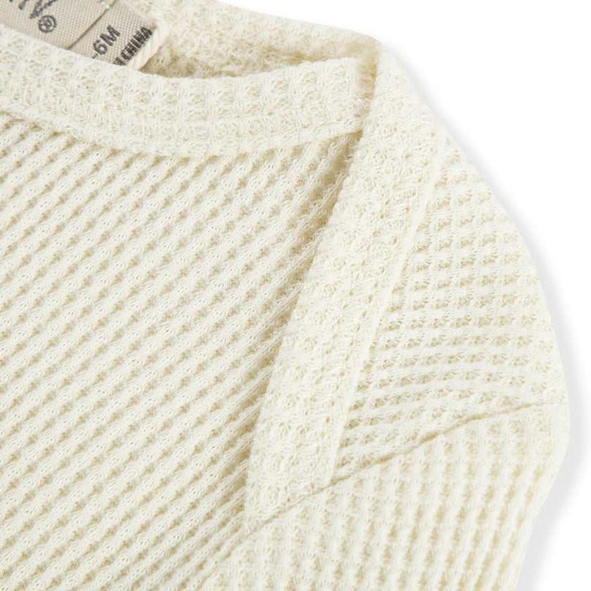 Vanilla Waffle Long Sleeve One Piece