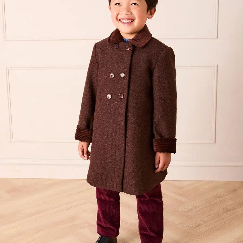 Traditional Double Breasted Coat in Brown (12mths-10yrs)