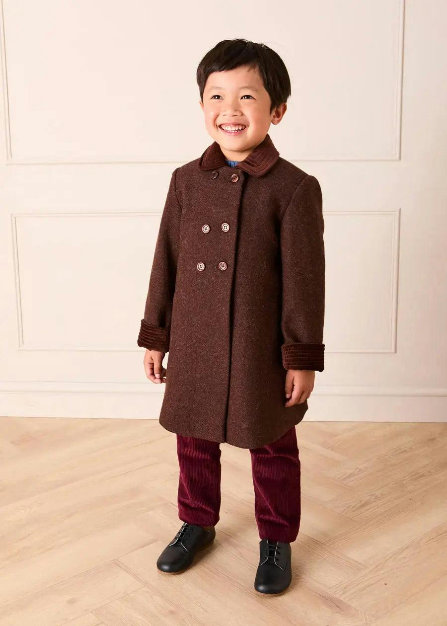 Traditional Double Breasted Coat in Brown (12mths-10yrs)
