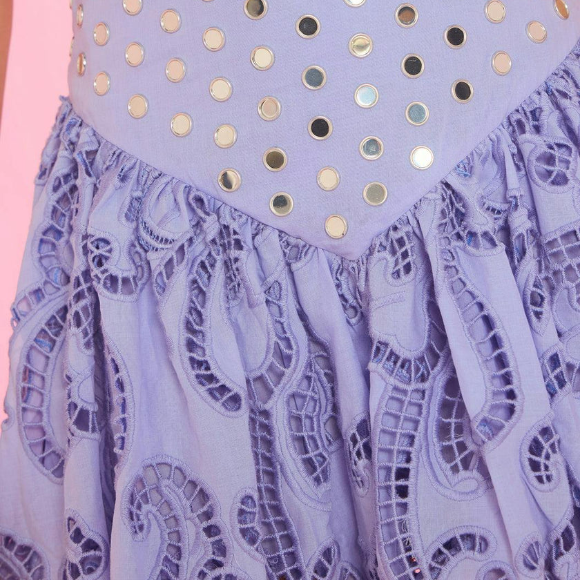Luciana Embroidered Bubble Mini Skirt