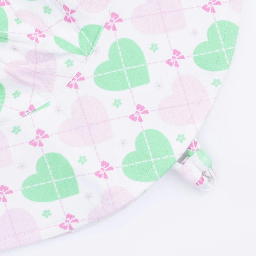 Heart Argyle - Wide Brim Sun Hat