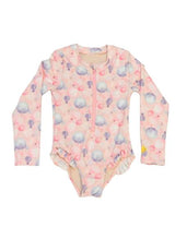 Girls Rashguard Swimsuit - Pink Bubbles
