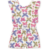 Flutter Sleeve Romper, White