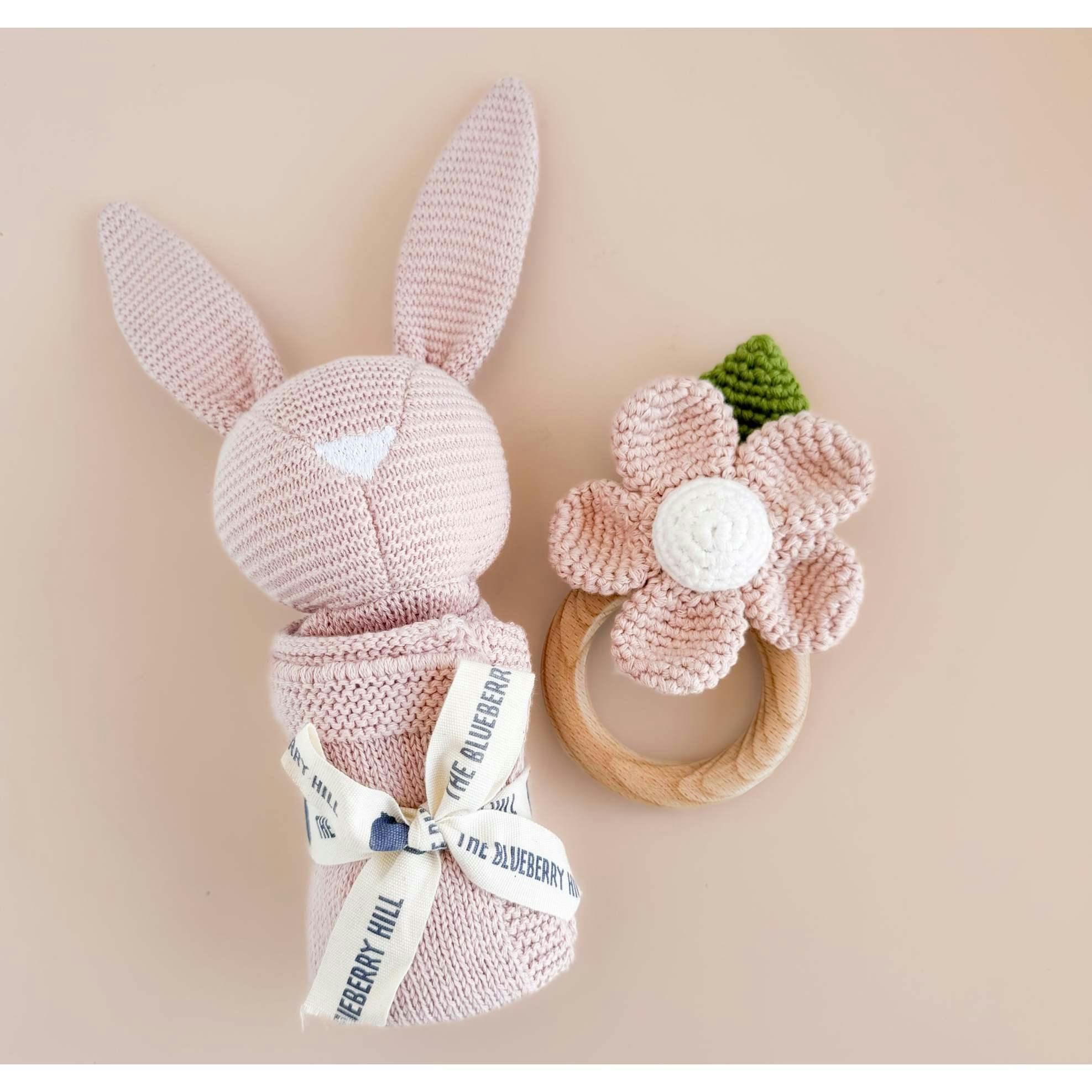 Organic Cotton Bunny Lovey, Blush