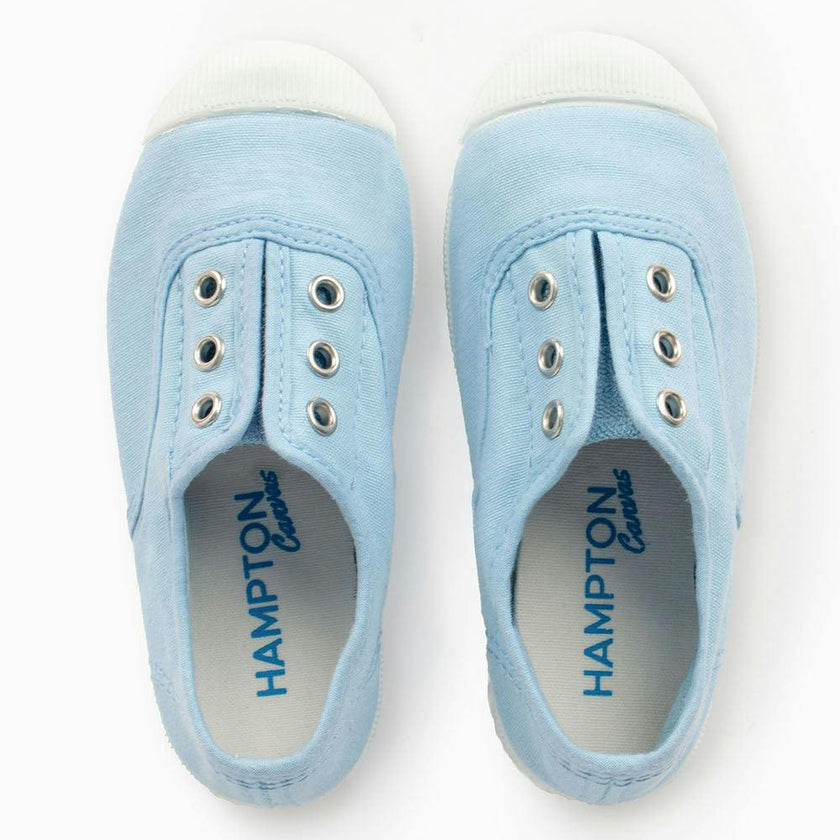Hampton Canvas Plum Plimsolls in Ice Blue