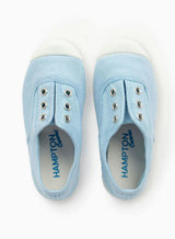 Hampton Canvas Plum Plimsolls in Ice Blue