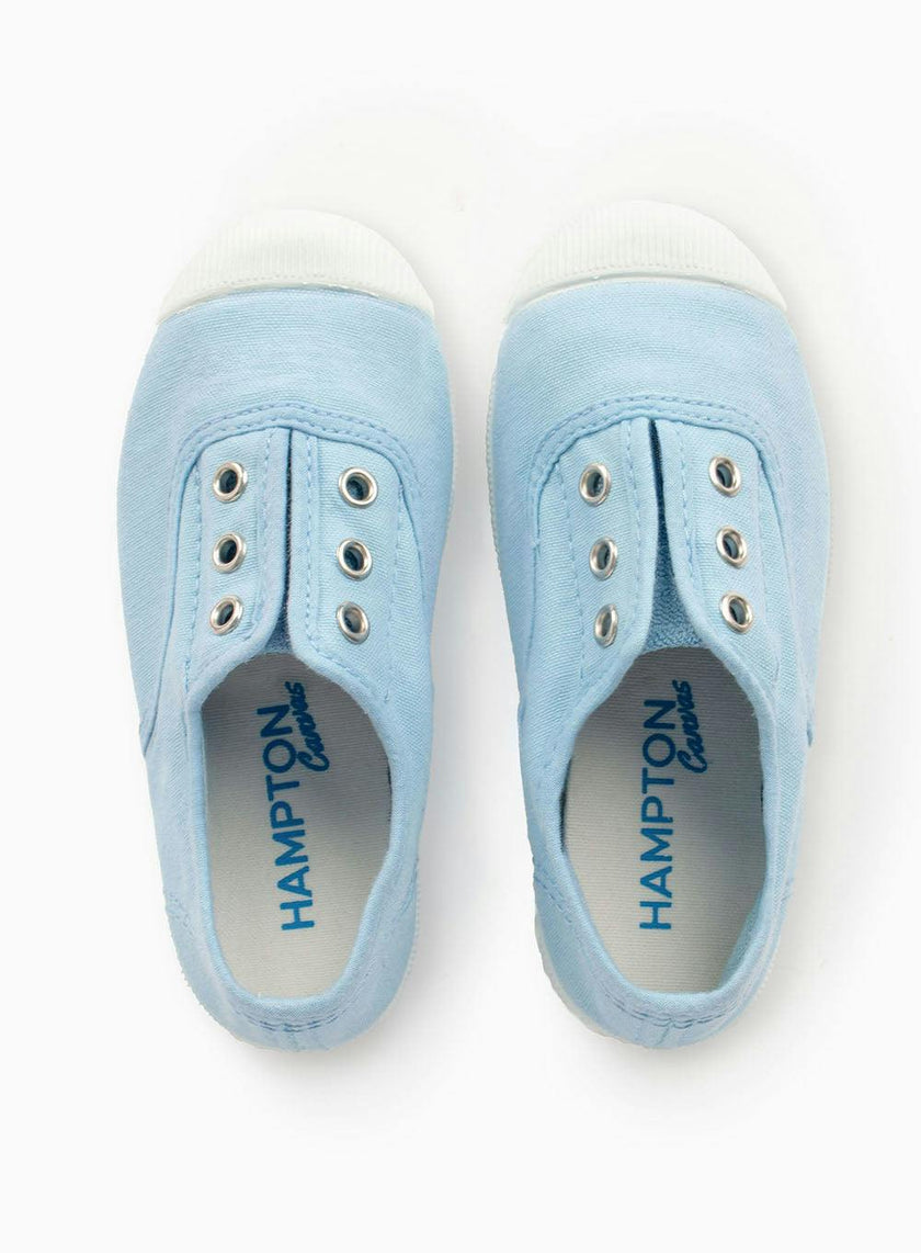 Hampton Canvas Plum Plimsolls in Ice Blue