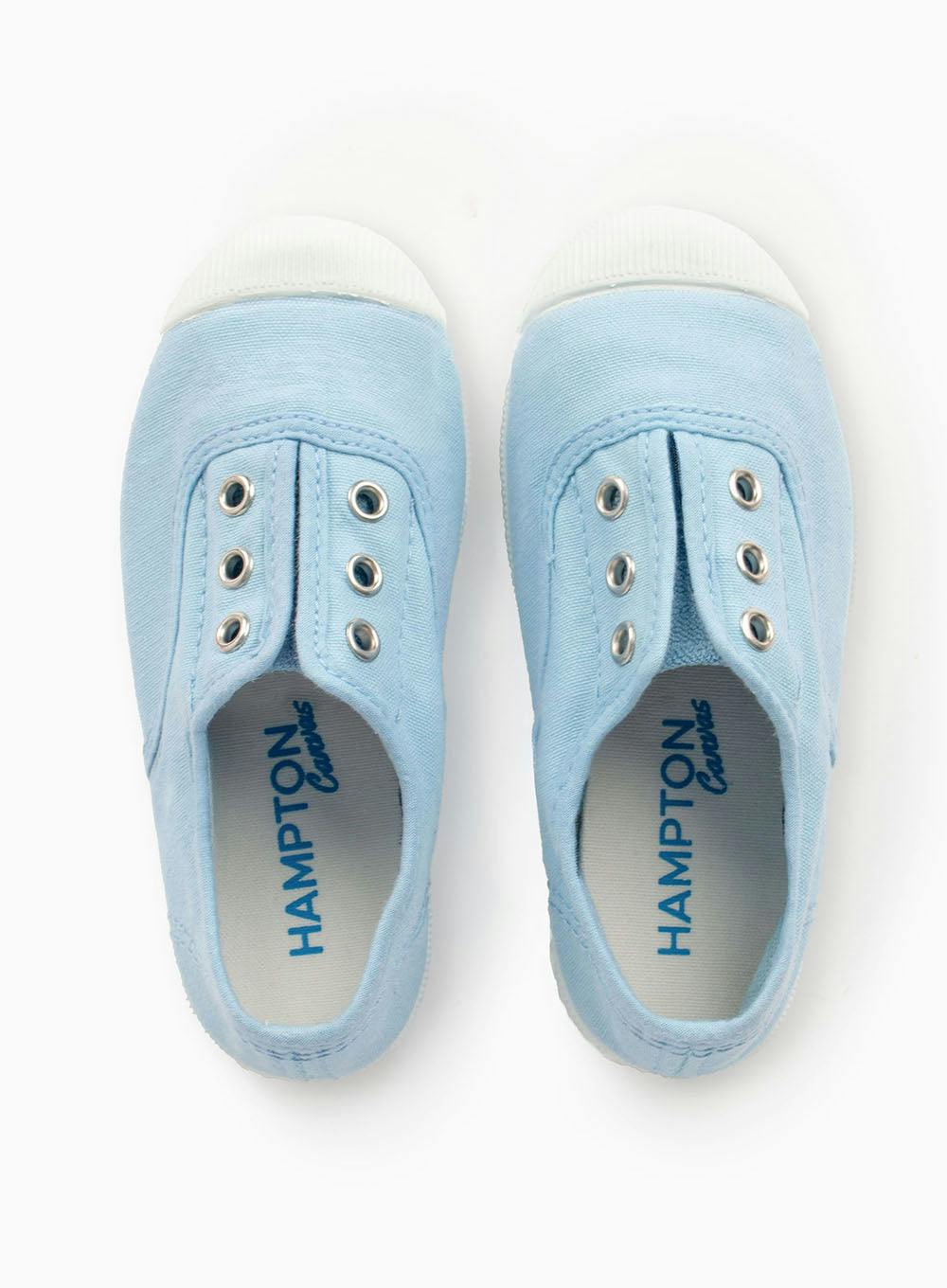 Hampton Canvas Plum Plimsolls in Ice Blue