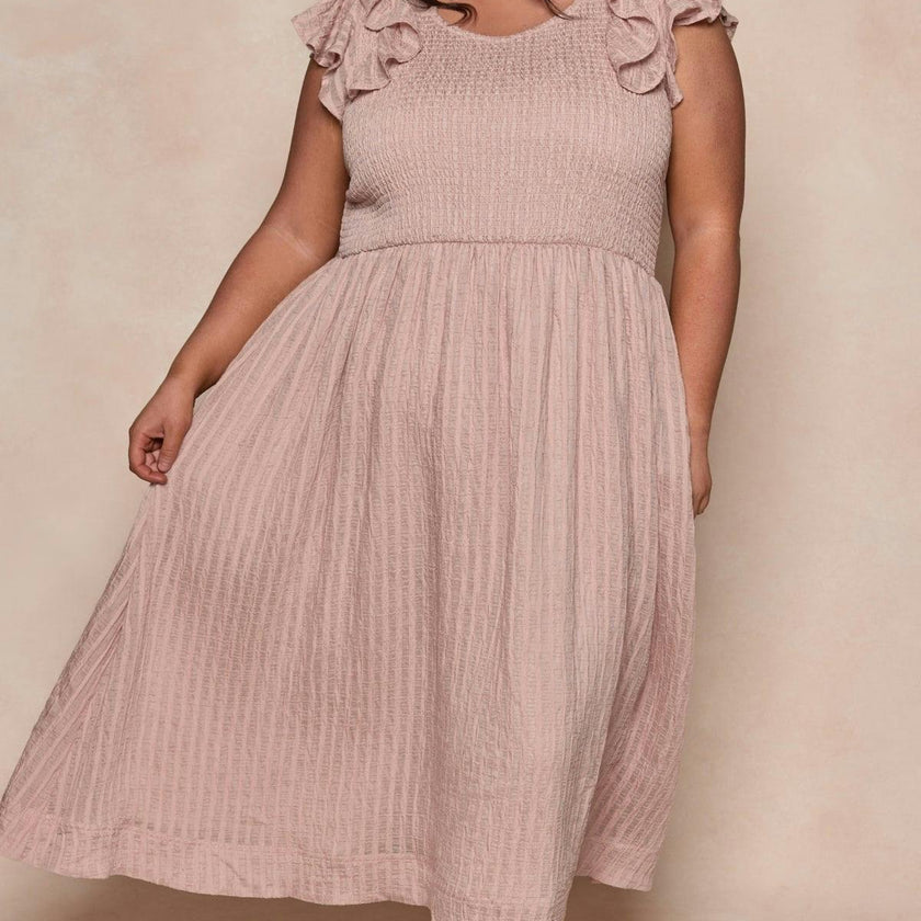 Hattie Dress in Pink Stripes