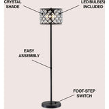 Elizabeth 60" Crystal/Metal LED Floor Lamp