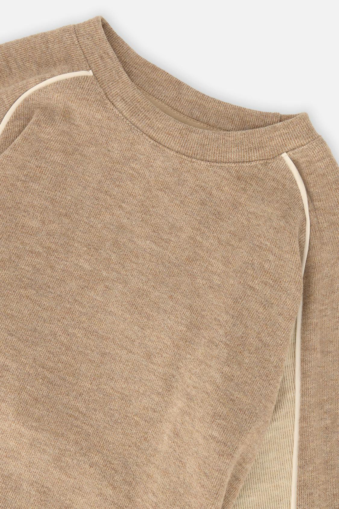 Brushed Jersey Top With Raglan Sleeves Taupe