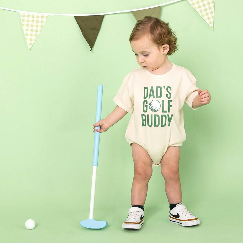 Dad's Golf Buddy Short Sleeve Romper - Natural