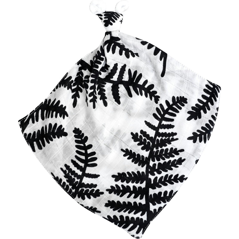 Fern Print Double Lay Knotted Muslin Lovey