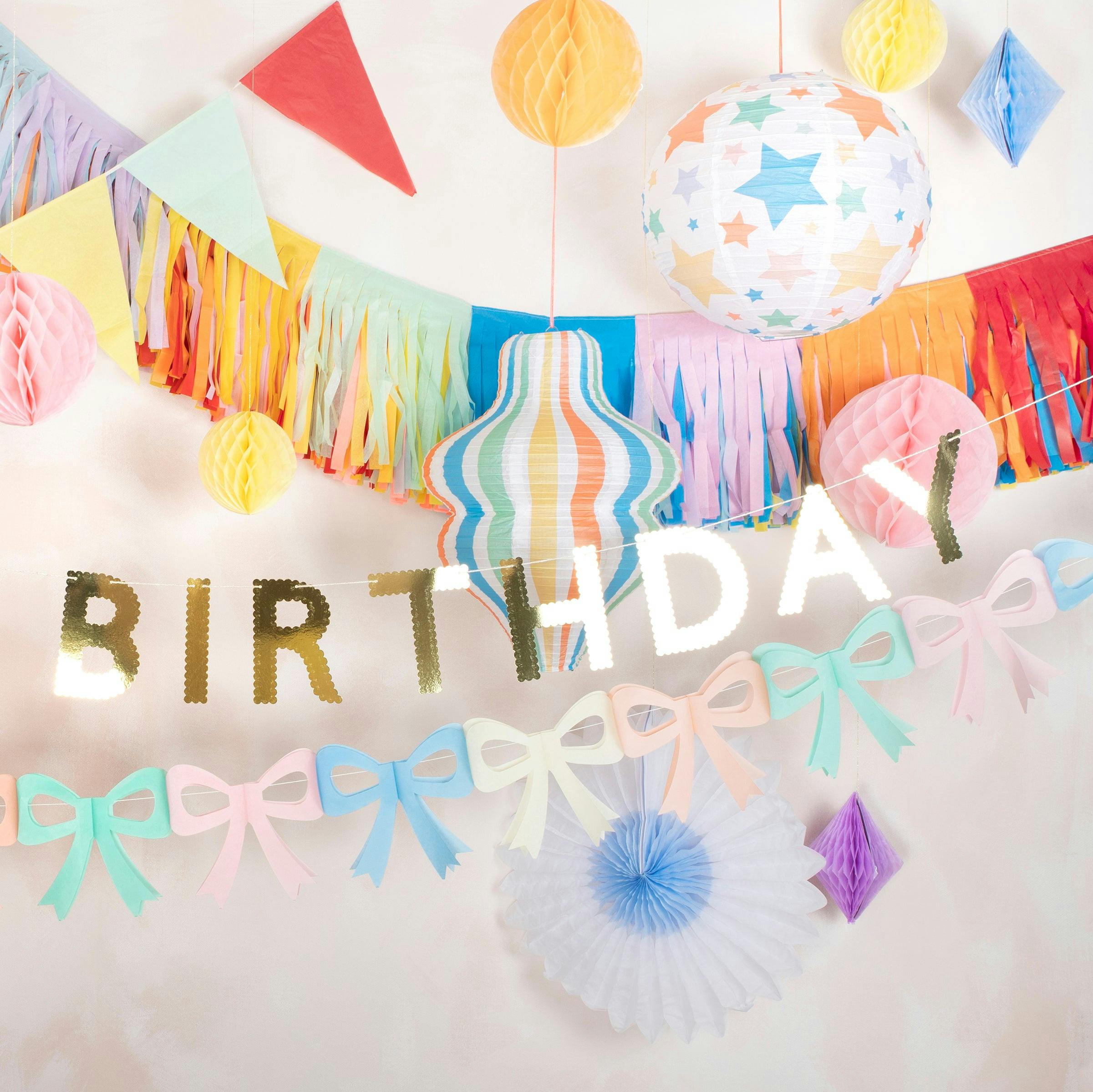Bright Tissue Flag Garland Set