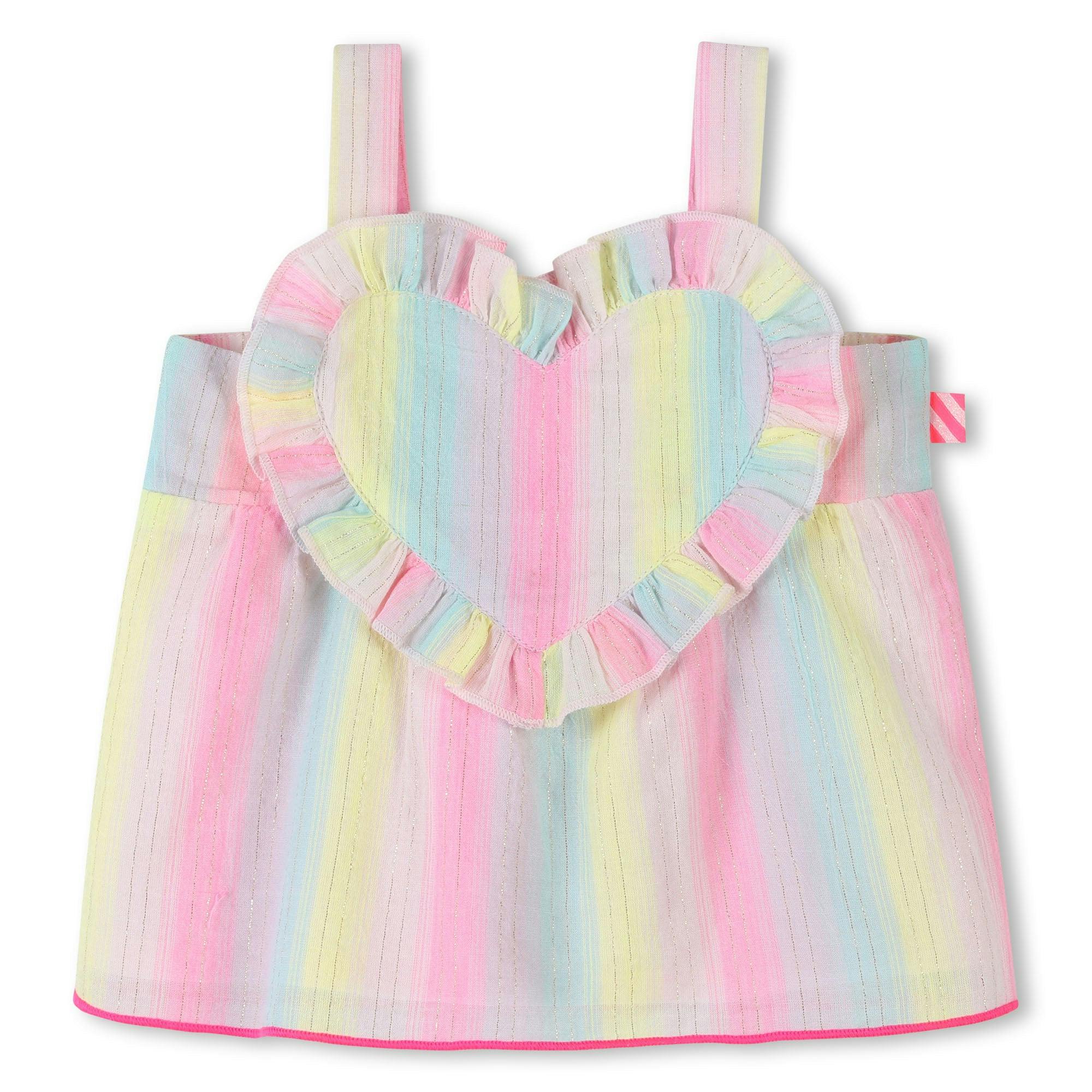 Multicolored Stripe Heart Shorts Set