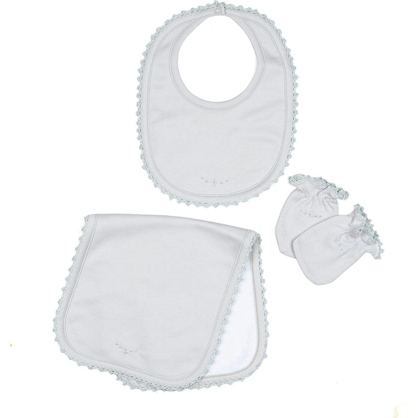 Bib/Mittens/Burp Cloth Set