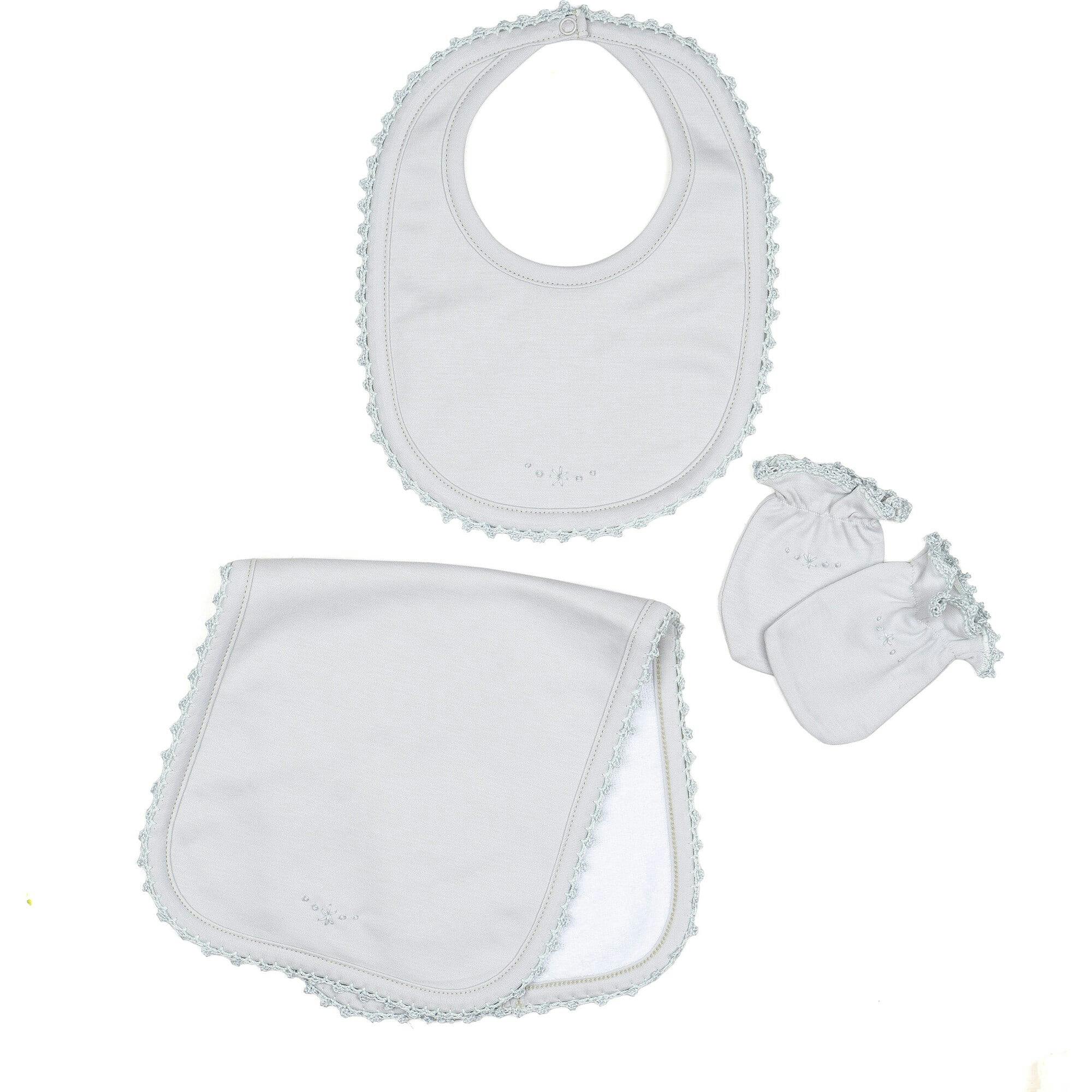 Bib/Mittens/Burp Cloth Set
