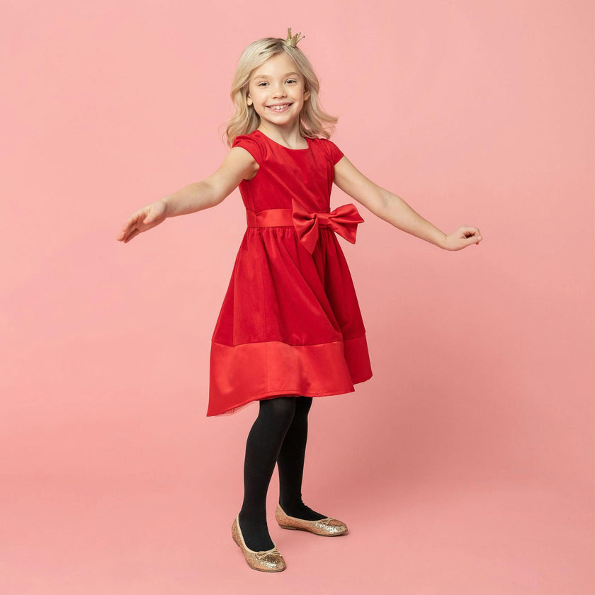 Florence Velvet & Satin Bow Party Dress
