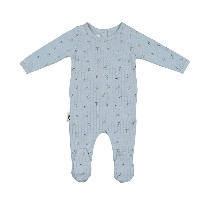 Pointelle Leaves Footie and Beanie Set