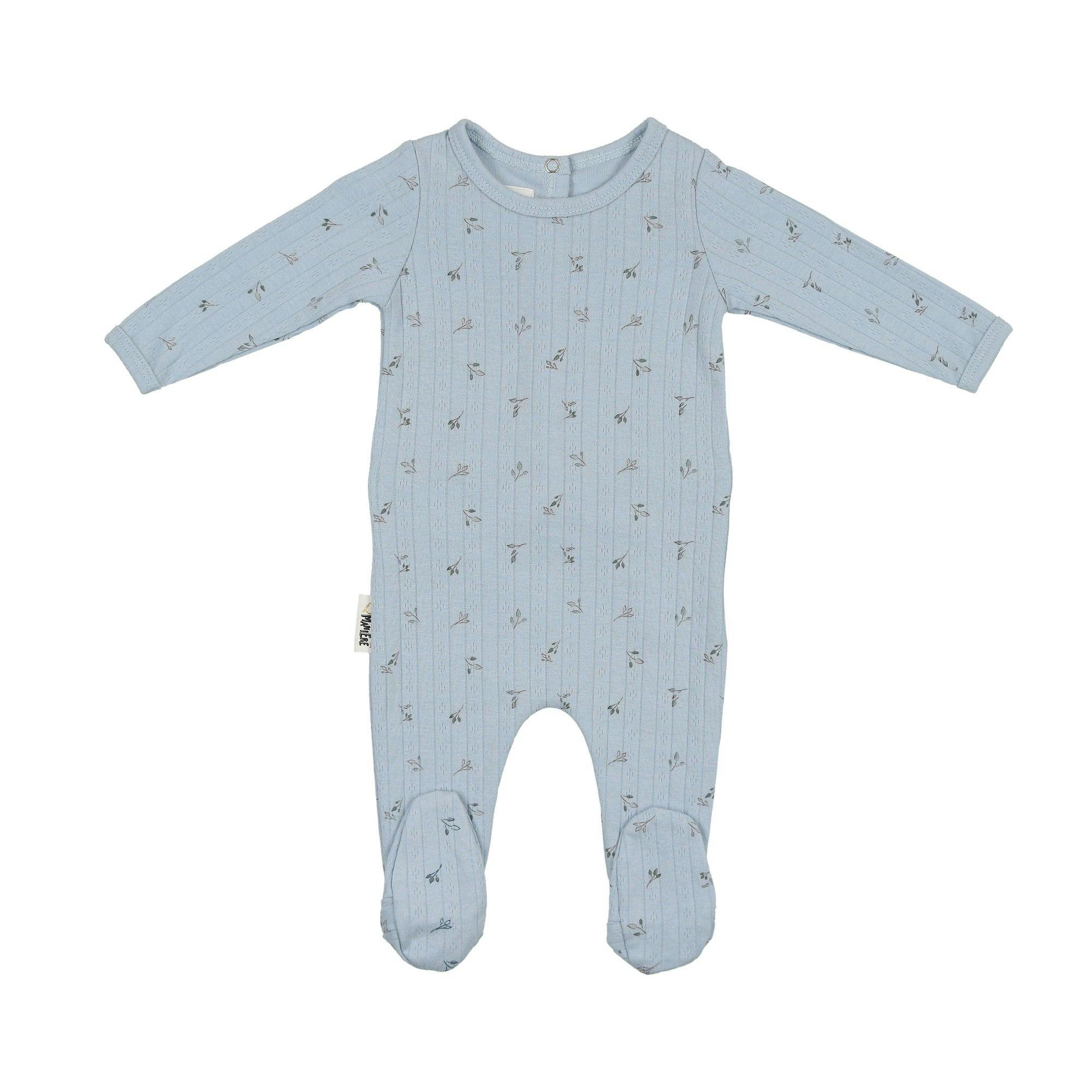 Pointelle Leaves Footie and Beanie Set