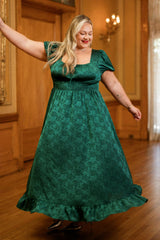 Amira Dress in Emerald Satin