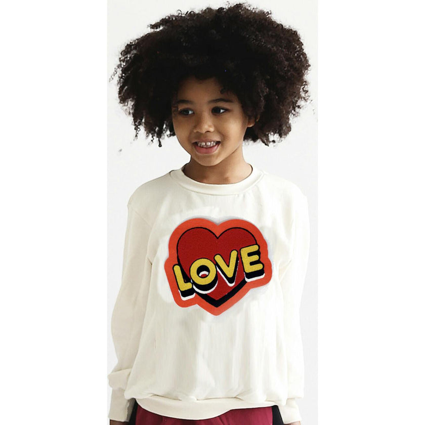 LOVE Cream Sweatshirt - Unisex for Boys and Girls