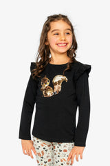 Long Sleeve Organic Cotton Squirrel T-Shirt Black And Brown