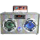 Leopard Glitter Bluetooth Boombox