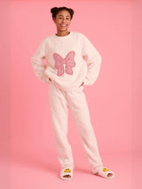 Women's Big Bow Crystal Fuzzy Set